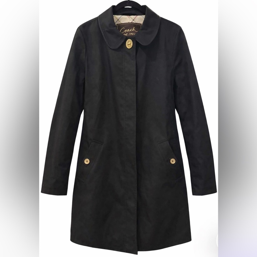 Coach 1941 Turnlock Walker Coat XL Trench Style with tattersall lining